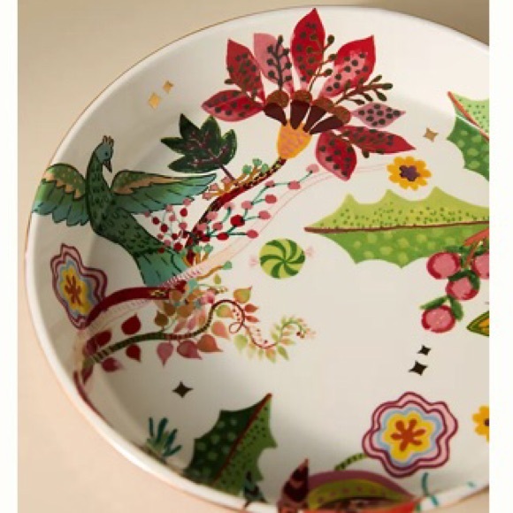 Anthropologie Baking Dish Decaled Stoneware New In Box New With Tag